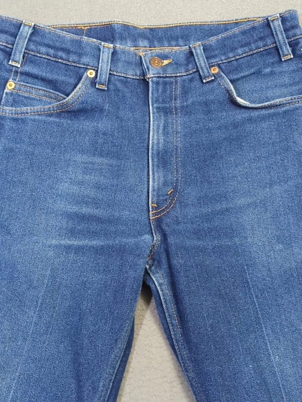 Levi's VTG Jeans Men's 34x34 Fits 32x29 Blue 517 Orange Tab Boot Made In USA